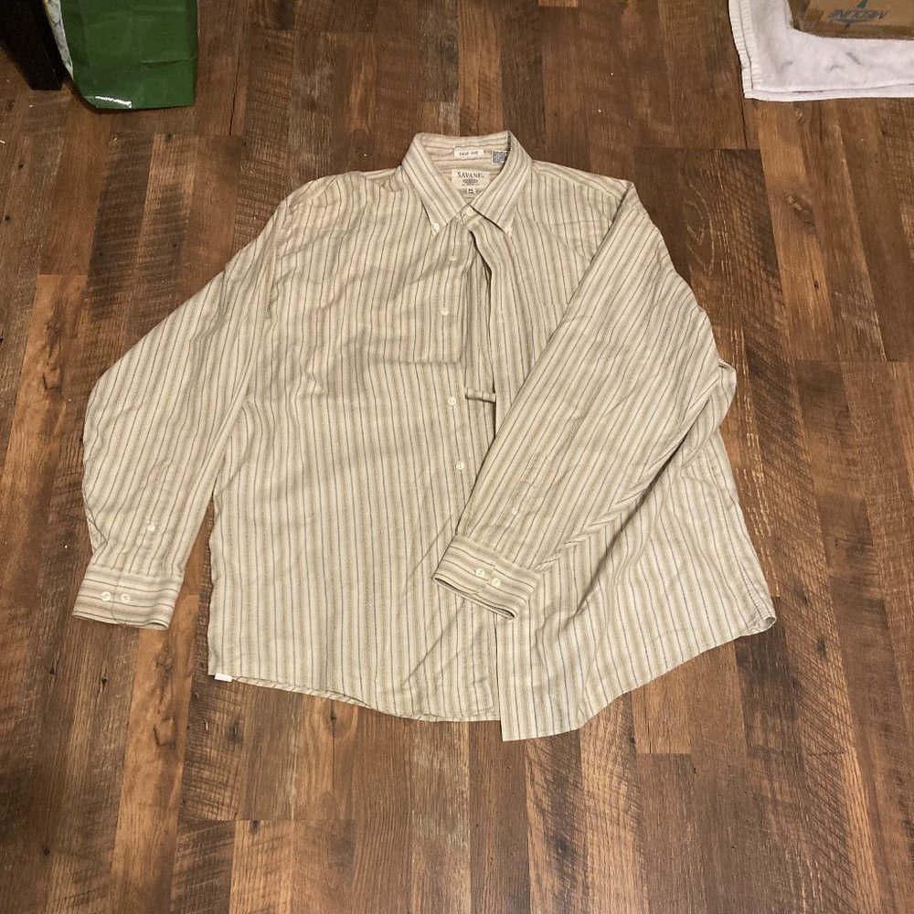 Savane Deep Dye Men's Long Sleeve Cotton Shirt XL